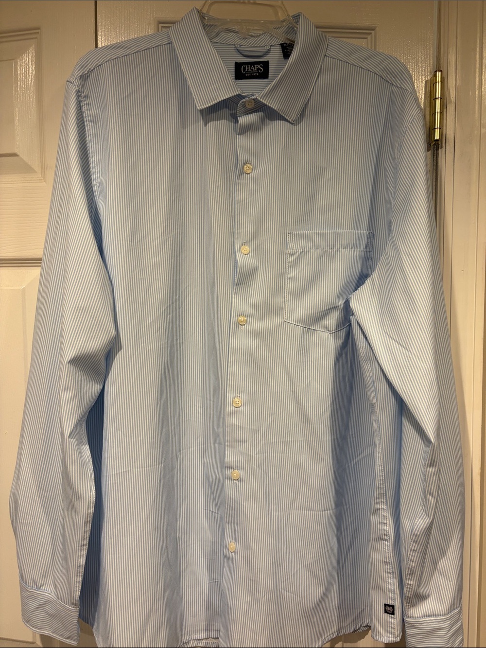Chaps Light Blue Pinstripe Dress Shirt